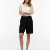 Bermudashorts i linneblanding, 28 cm