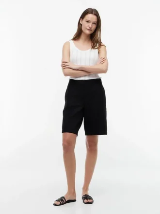 Bermudashorts i linneblanding, 28 cm Bermudashorts i linneblanding, 28 cm