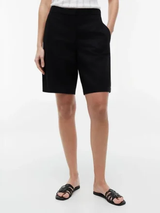 Bermudashorts i linneblanding, 28 cm Bermudashorts i linneblanding, 28 cm