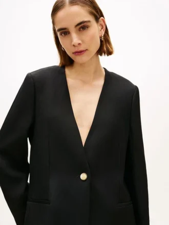 Blazer i linnedblanding med afslappet pasform Blazer i linnedblanding med afslappet pasform