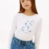 Børne-T-shirt med blomstermonogram