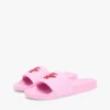 Broderet script-monogram pool-sandaler