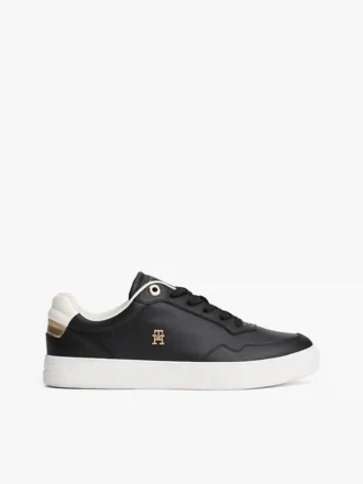 Court-sneaker i metallisk læder
