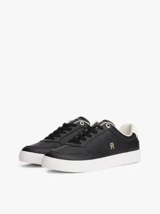 Court-sneaker i metallisk læder