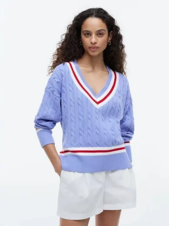 Cricket-sweater i kabelstrik Cricket-sweater i kabelstrik