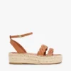 Espadrille med læderremme og platform