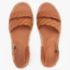 Espadrille med læderremme og platform