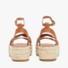 Espadrille med læderremme og platform