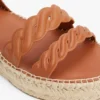 Espadrille med læderremme og platform