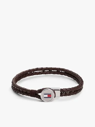 Flettet læderarmbånd