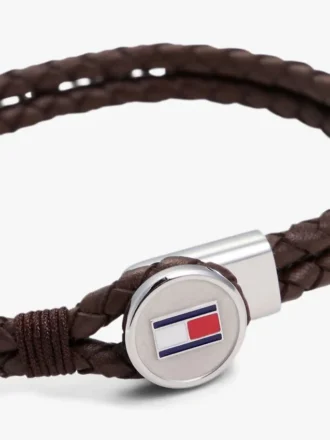 Flettet læderarmbånd