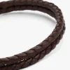Flettet læderarmbånd