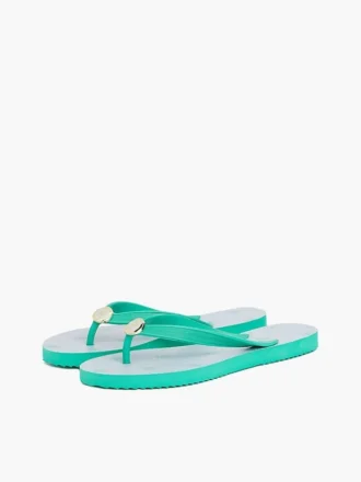 Flip-flops med metalbeslag og monogramprint