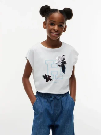 Flip Sequin Floral Logo T-shirt til børn