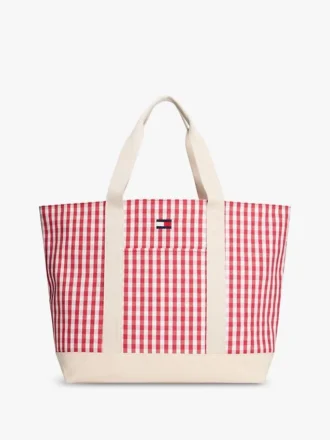 Gingham-canvas-tote