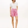 Gingham Seersucker-shorts med bælte Gingham Seersucker-shorts med bælte