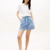 Gingham Seersucker-shorts med bælte Gingham Seersucker-shorts med bælte