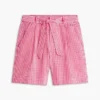 Gingham Seersucker-shorts med bælte Gingham Seersucker-shorts med bælte