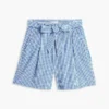 Gingham Seersucker-shorts med bælte Gingham Seersucker-shorts med bælte