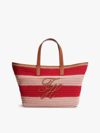 Hæklet totebag med nautiske striber
