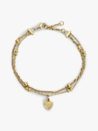 Hjertevedhæng, dobbeltlags armbånd Hjertevedhæng, dobbeltlags armbånd