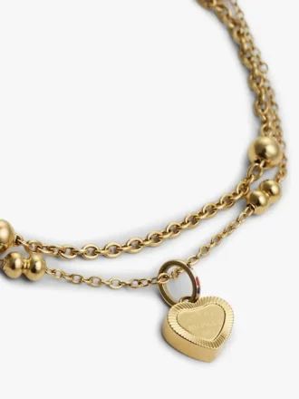 Hjertevedhæng, dobbeltlags armbånd Hjertevedhæng, dobbeltlags armbånd