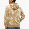 Hoodie med tropisk print og børstet inderside
