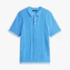 Kortærmet kabelstrikket polo Kortærmet kabelstrikket polo