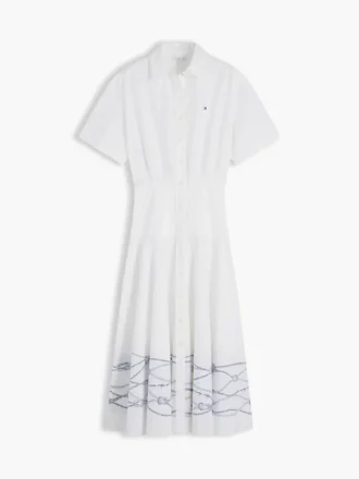 Kortærmet poplin-skjortekjole Kortærmet poplin-skjortekjole
