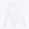 Langærmet bodysuit med firkantet halsudskæring Langærmet bodysuit med firkantet halsudskæring
