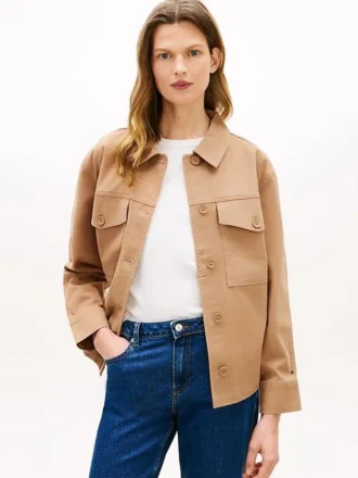 Oversized twill-jakke