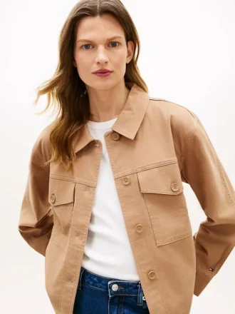 Oversized twill-jakke
