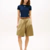 Plisserede poplin-Shorts Plisserede poplin-Shorts