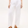 Plisseret twill-chino med bred benvidde