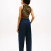 Plisseret twill-chino med bred benvidde