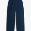 Plisseret twill-chino med bred benvidde