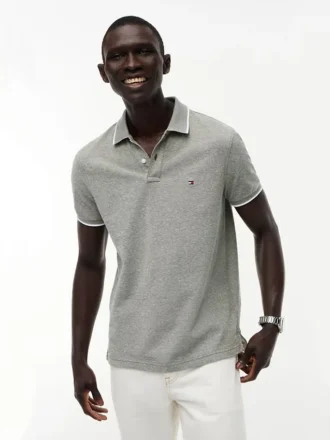 Regular Fit Piqué-polo i linneblanding