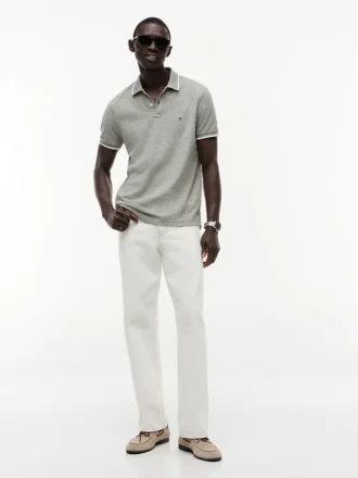 Regular Fit Piqué-polo i linneblanding