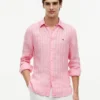 Regular Fit stribet linnedskjorte Regular Fit stribet linnedskjorte