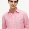 Regular Fit stribet linnedskjorte Regular Fit stribet linnedskjorte