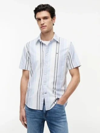 Regular Fit stribet Oxford-skjorte