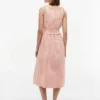 Rynket Gingham Seersucker Midi-kjole Rynket Gingham Seersucker Midi-kjole