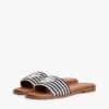Script Monogram Stripe Woven Slide Script Monogram Stripe Woven Slide