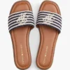 Script Monogram Stripe Woven Slide Script Monogram Stripe Woven Slide