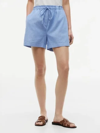 Shorts i hør-bomuldsblanding