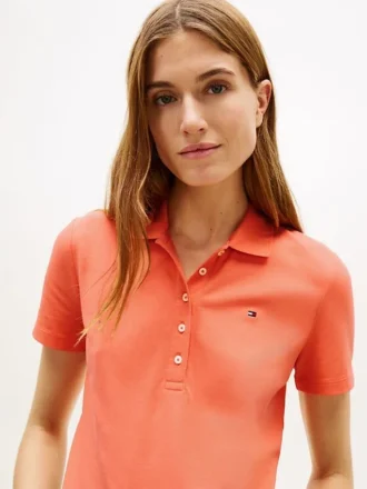 Slim fit-polo i stretchbomuld