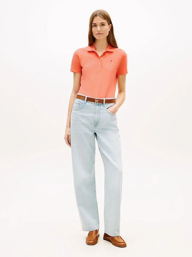 Slim fit-polo i stretchbomuld Slim fit-polo i stretchbomuld