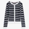 Stribet cardigan i kabelstrik til børn