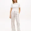 Stribet poplin-bukser Stribet poplin-bukser