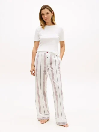 Stribet poplin-bukser Stribet poplin-bukser